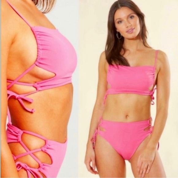 L*SPACE bubblegum pink bikini XS - Picture 4 of 5